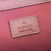 GUCCI 26S GG EMBLEM BUCKET BAG 25 IN DARK RED COATED FABRIC