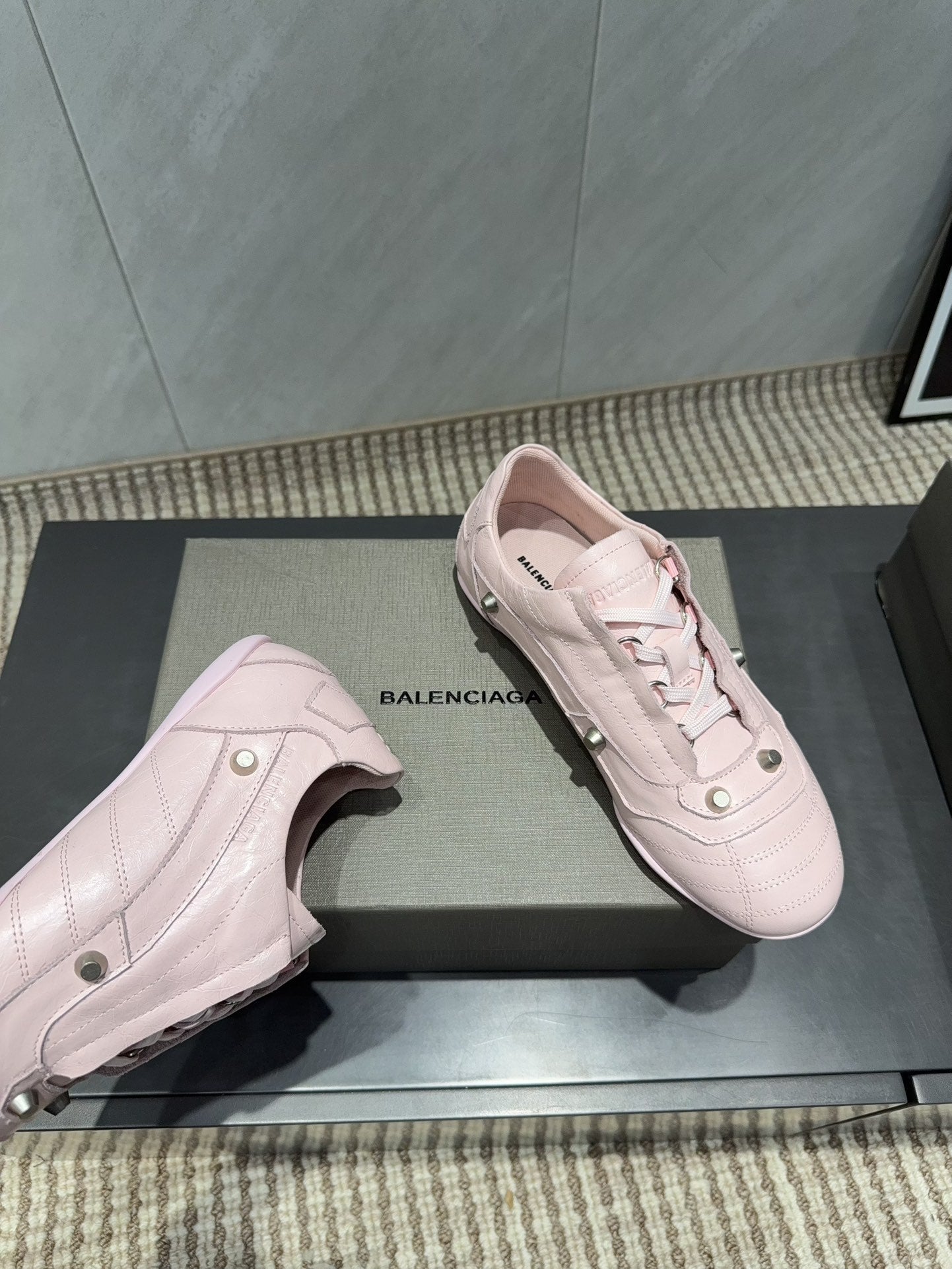 BALENCIAGA 25S SNEAKER IN LIGHT PINK CALFSKIN