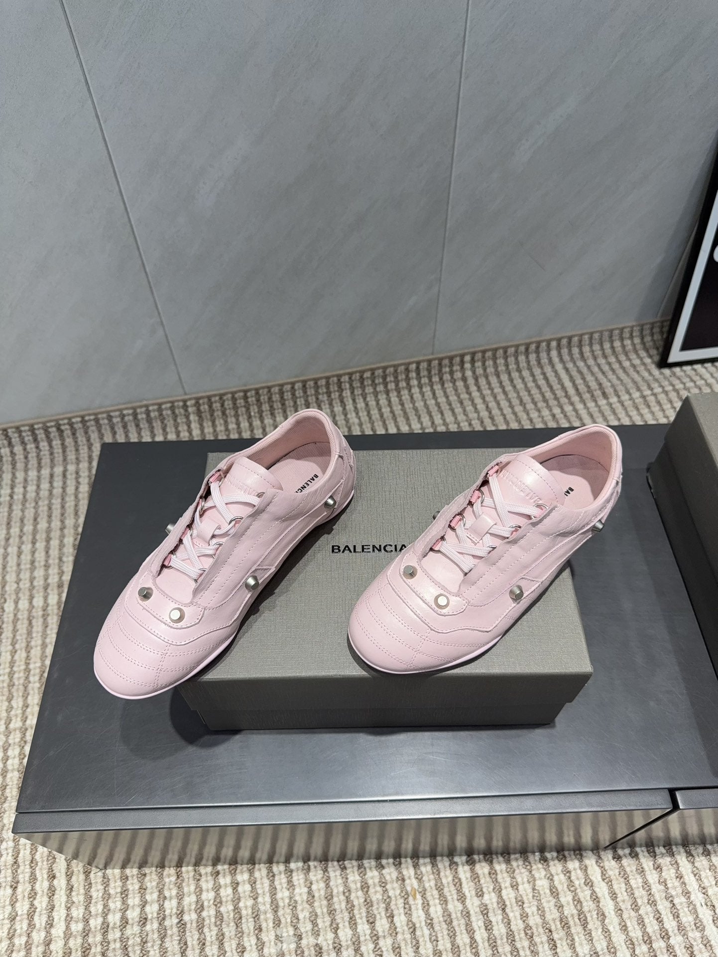BALENCIAGA 25S SNEAKER IN LIGHT PINK CALFSKIN