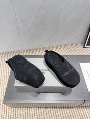 BALENCIAGA 25S AURALEE SLIP-ON 50 MM IN BLACK SUEDE STYLE 4