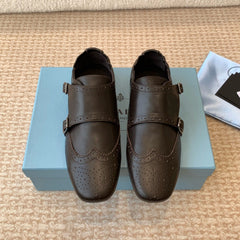 MONK STRAP IN WALNUT BROWN CALFSKIN