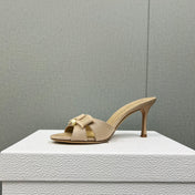 HIGH ADIORABLE MULE IN BISQUE BEIGE FABRIC