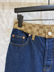 Gucci Old Flower Waist Jeans Blue Cotton