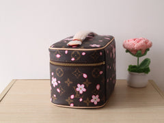 NICE MINI TOILETRY BAG 20 IN SAKURA BROWN MONOGRAM COATED CANVAS