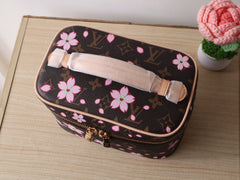 NICE MINI TOILETRY BAG 20 IN SAKURA BROWN MONOGRAM COATED CANVAS