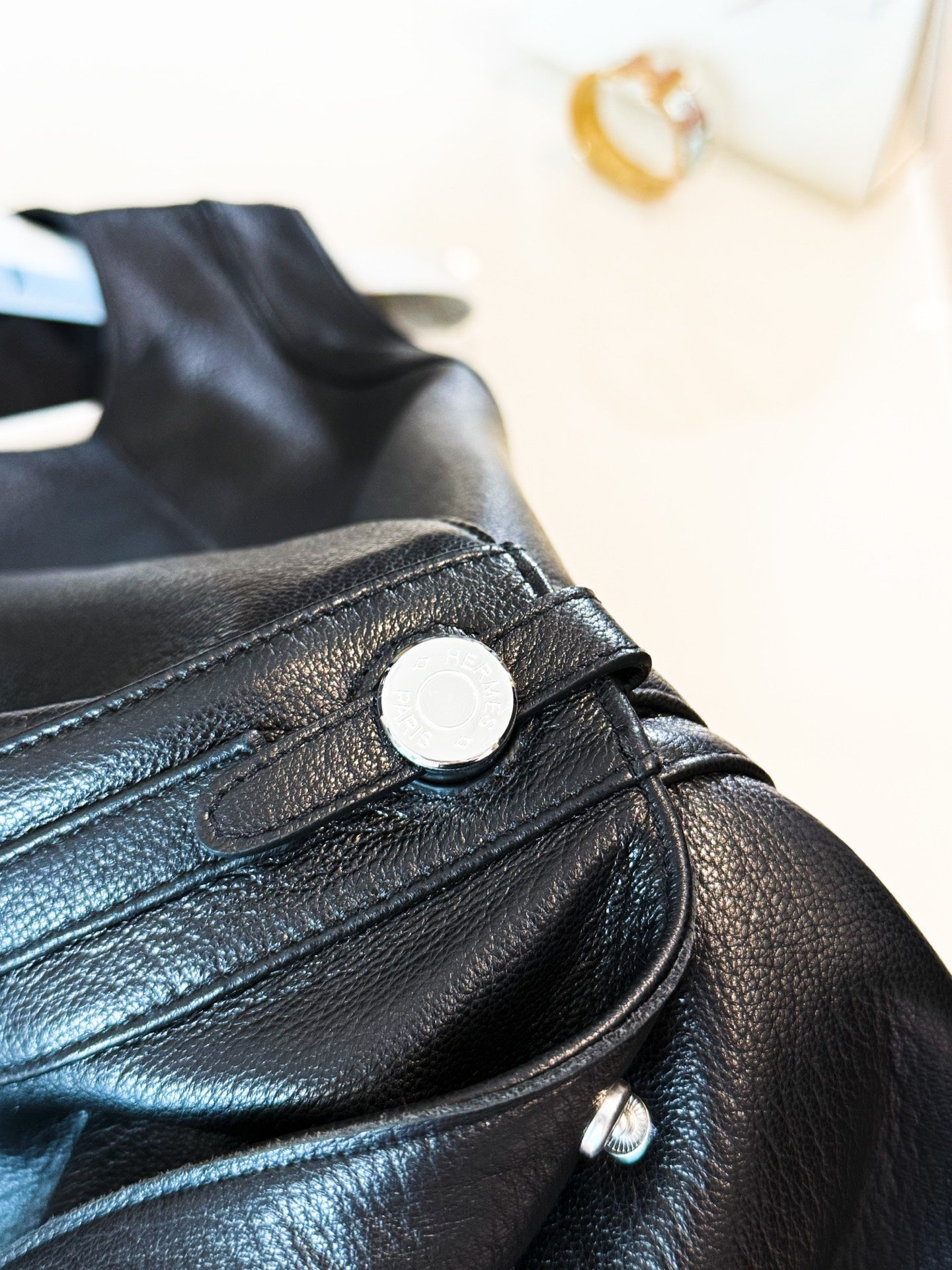 HERMES 25S LEATHER-BUCKLE WAIST VEST DRESS 120