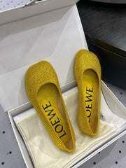 Toy ballerina in suede and allover rhinestones yellow