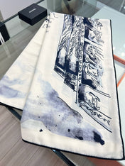 CHANEL 25S SCARF 135 IN CASHMERE SILK 737230