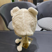 BEANIE HAT IN WHITE LINEN FLEECE AND WOOL 433165