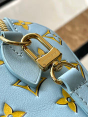 SPEEDY BANDOULIÈRE 20 IN SKY YELLOW MONOGRAM CALFSKIN GOLD BUCKLE