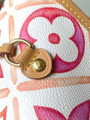 NEVERFULL MM 31 IN CORAL MONOGRAM TILES CANVAS