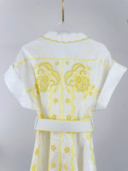 ZIMMERMANN EMBROIDERED SHORT-SLEEVE MINI DRESS 270269