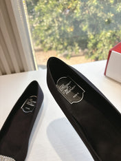 BELLE VIVIER BALLERINAS IN BLACK SILK