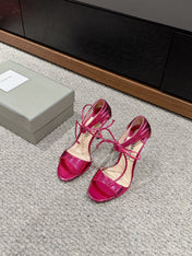 HIGH HEEL 10 CM SANDAL IN BRIGHT PINK CALFSKIN 684361