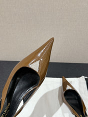 SL CHERISH CRYSTAL SLINGBACK ASH BROWN CALFSKIN