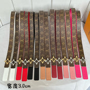 LV  MINI FLOWERGRAM 30MM REVERSIBLE BELT IN BLACK CALFSKIN GOLD HARDWARE