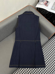 CHANEL SLEEVELESS DENIM DRESS 219364