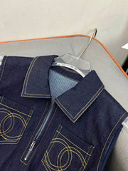 CHANEL SLEEVELESS DENIM DRESS 219364