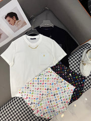 LV NEW T-SHIRT AND SHORTS SET WITH GOLD HARDWARE DETAILS