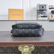 NANO ALPHA 18 IN BLACK MONOGRAM ECLIPSE CANVAS