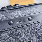 NANO ALPHA 18 IN BLACK MONOGRAM ECLIPSE CANVAS