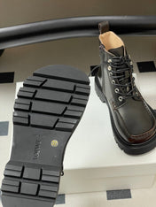 LOEWE 26S ANKLE BOOTS IN DARK BROWN CALFSKIN