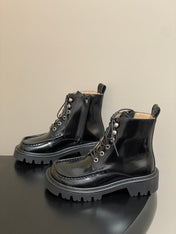 LOEWE 26S ANKLE BOOTS IN BLACK PATENT CALFSKIN