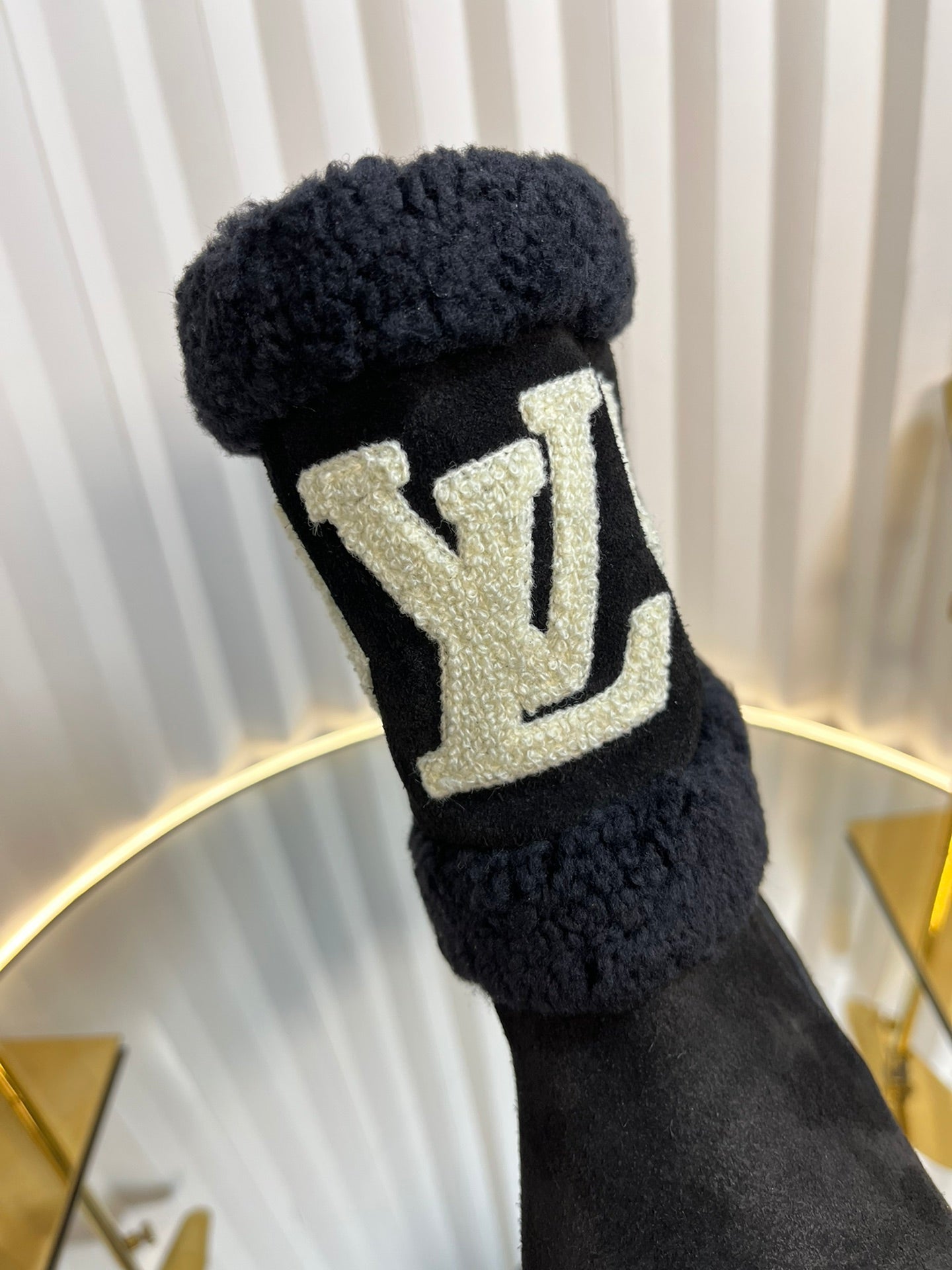 SNOWDROP FLAT ANKLE BOOTS IN BLACK SUEDE