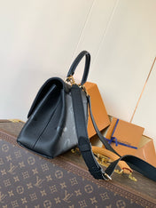 MADELEINE 30 IN BLACK MONOGRAM CALFSKIN EMBOSSED LOGO