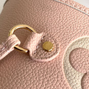 NEVERFULL MM BAG 32 IN PINK AND BEIGE EMBOSSED COWHIDE