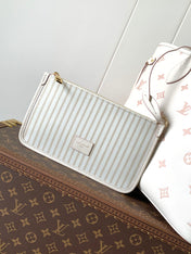 NEVERFULL MM TOTE BAG 32 IN WHITE MIX PINK CALFSKIN