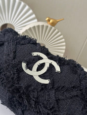 CHANEL 26S FLAP BAG 27 IN BLACK TWEED