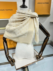 LV SCARF 140 CM IN WOOL MIX SILK 693013