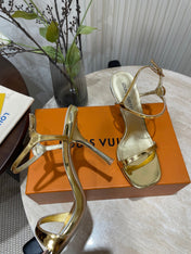 6AM HIGH SANDAL 95 MM IN GOLD LAMBSKIN