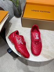 FOOTPRINT SOCCER SNEAKER IN CHERRY RED CALFSKIN