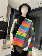 RAINBOW SCARF 180 CM IN COLORFUL CASHMERE AND WOOL 401988