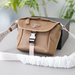 MEDIUM FLAP BAG 20 IN CIDER BROWN RE-NYLON