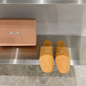 Mules Slippers Copper Color Lambskin