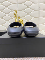 BALMAIN 25S BALMAIN MULES IN BLACK FULL CALFSKIN