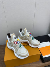 LV ARCHLIGHT SNEAKER BEIGE MIX CAMEL BROWN CALFSKIN