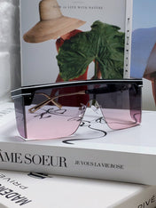 SUNGLASS CLUB M1U 566688 IN BLACK ACETATE PINK SMOKE LENSES