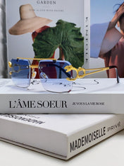 PANTHÈRE RIMLESS RECTANGULAR FRAME SUNGLASSES 543542 IN METAL