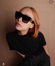 RUNWAY SQUARE SUNGLASSES 513010 IN BLACK ACETATE