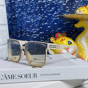 MONTAIGNE SUNGLASS 560858 IN IVORY ACETATE GREY YELLOW SMOKE LENSES