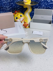 MONTAIGNE SUNGLASS 560858 IN IVORY ACETATE GREY YELLOW SMOKE LENSES