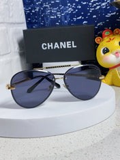 CAT EYE SUNGLASSES 641936 IN GOLD METAL BLACK LENSES