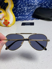 CAT EYE SUNGLASSES 641936 IN GOLD METAL BLACK LENSES
