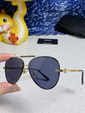 CAT EYE SUNGLASSES 641936 IN GOLD METAL BLACK LENSES