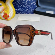 GG EMBOSSED LOGO SQUARE FRAME SUNGLASSES 563171 IN ACETATE