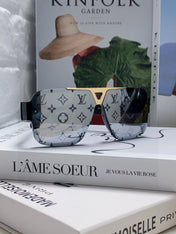 EVIDENCE SUNGLASSES 574717 IN BLACK ACETATE MONOGRAM ON LENS